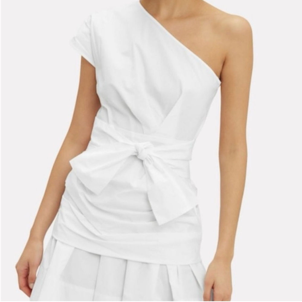 10 Crosby Derek Lam White Asymmetrical One-Shoulder Dress